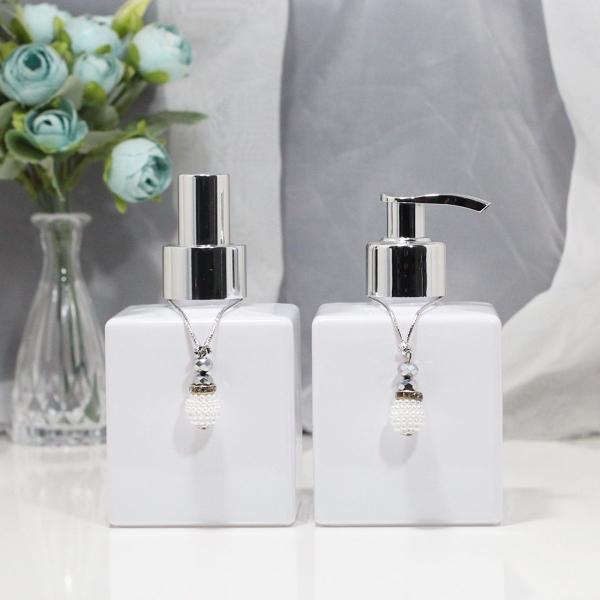 Imagem de Home Spray Frasco Branco Porta Sabonete Liquido Lavabo Luxo