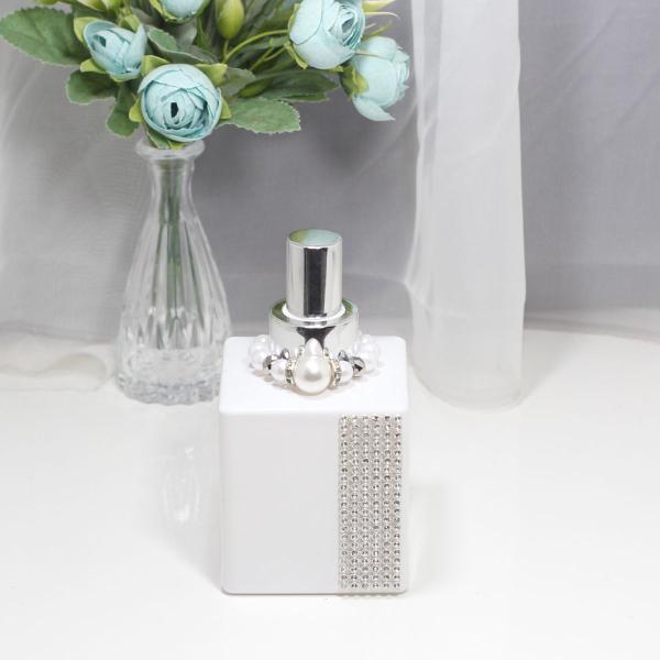 Imagem de Home Spray Vidro Cubo Branco Fancy Prata 6F 