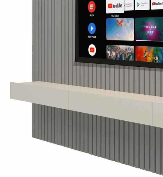 Home Suspenso 2.3 Ripado com LED Nobre Cinza com Off White - Gelius Móveis Imagem de Home Suspenso 2.3 Ripado com LED Nobre Cinza com Off White - Gelius Móveis
