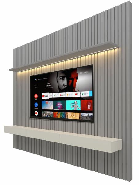 Home Suspenso 2.3 Ripado com LED Nobre Cinza com Off White - Gelius Móveis Imagem de Home Suspenso 2.3 Ripado com LED Nobre Cinza com Off White - Gelius Móveis