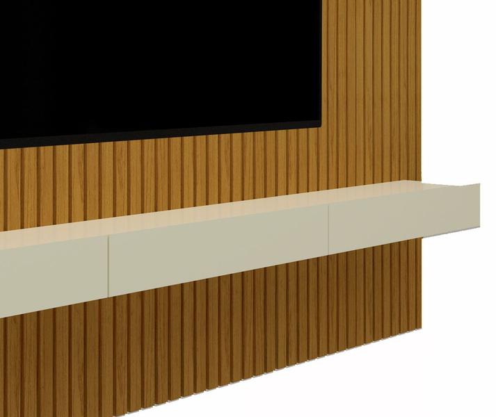 Home Suspenso 2.3 Ripado com LED Nobre Naturale com Off White - Gelius Móveis Imagem de Home Suspenso 2.3 Ripado com LED Nobre Naturale com Off White - Gelius Móveis