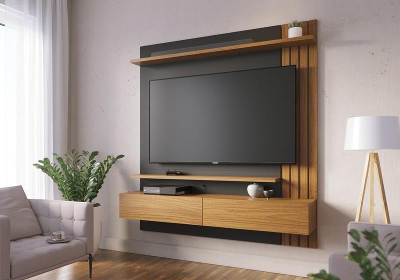 Imagem de Home Suspenso Juriti 1.5 para TV Noce Milano/Preto Fosco - Colibri