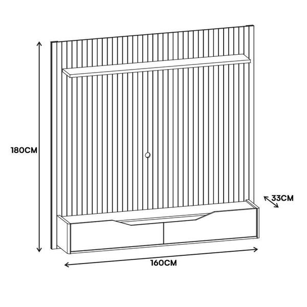 Imagem de Home Suspenso Milão 160cm para TV até 60” - Casa D