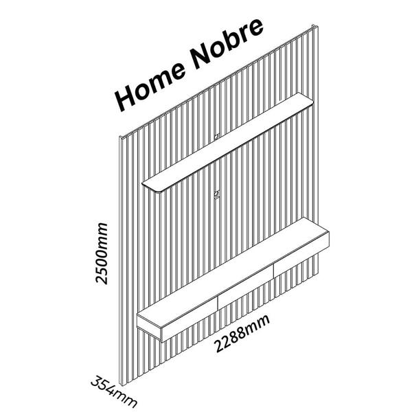 Imagem de Home Suspenso Para Tv Até 85 Polegadas Ripado Led Nobre 230 Azul Royal - Gelius