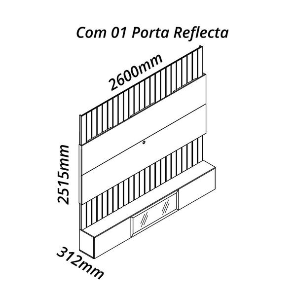 Imagem de Home Suspenso Para TV Até 85 Polegadas Soberano Reflecta 260 Com Led Naturale Off White - Gelius Móveis