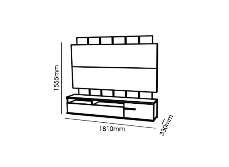 Imagem de Home Suspenso Sena para TV de até 70 Polegadas Palisandro/Off White - Mobler