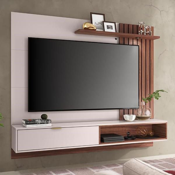 Imagem de Home Suspenso Tocantins 1.8 para TV até 65” Off White/Nogueira Real - PR Móveis