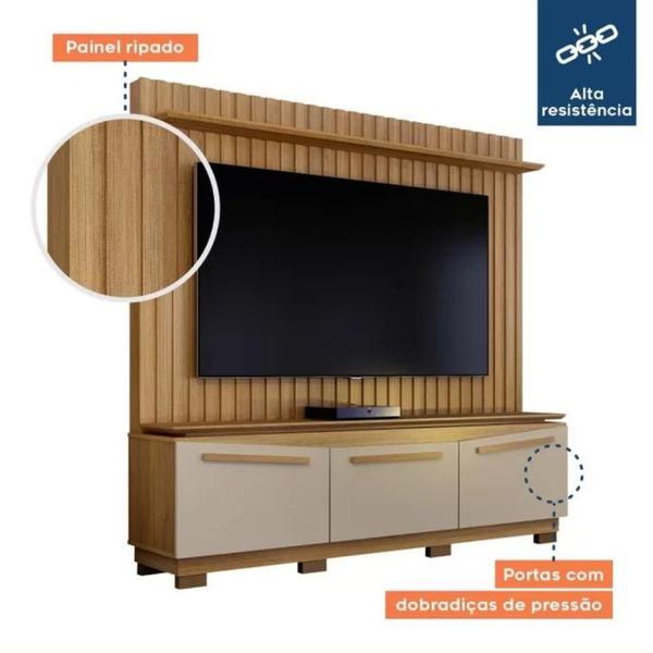 Imagem de Home Theater 3 Portas Painel Ripado Montreal - Valdemóveis