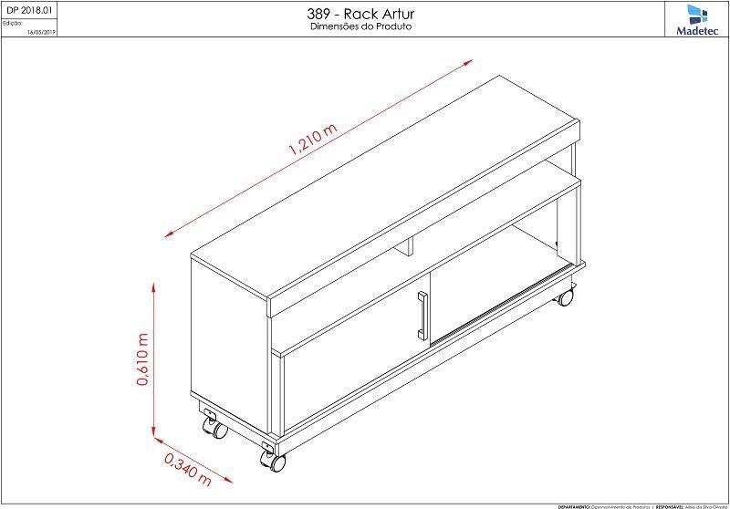 Imagem de Home Theater  Artur para TV de até 50 polegadas - Cinamomo / Off White - Madetec