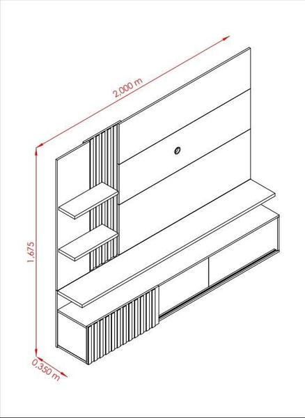 Imagem de Home Theater Cronos para TV de até 65 polegadas - Cinamomo / Off White - Madetec