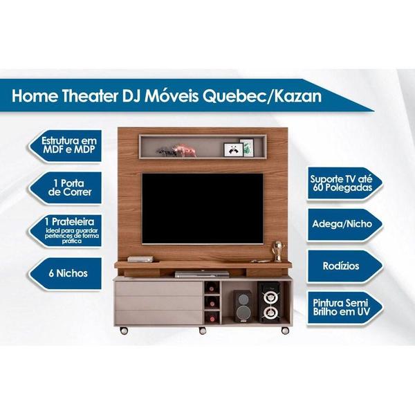 Imagem de Home Theater DJ Quebec/Kazan p/Tv 60 Rústico Terrara/Off White