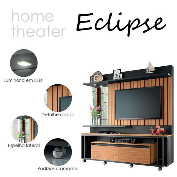 Imagem de Home Theater Eclipse Preto Freijó  HB Móveis