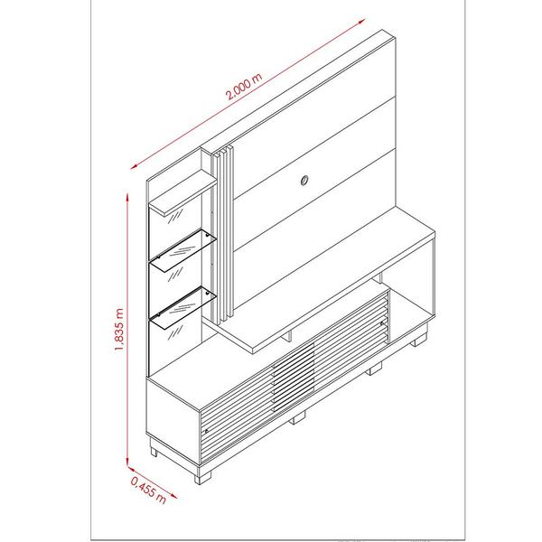 Imagem de Home Theater Estante Paraíso com Pés para TV 60" LED e 2 Portas Fendi/ Naturale - Bela Móveis