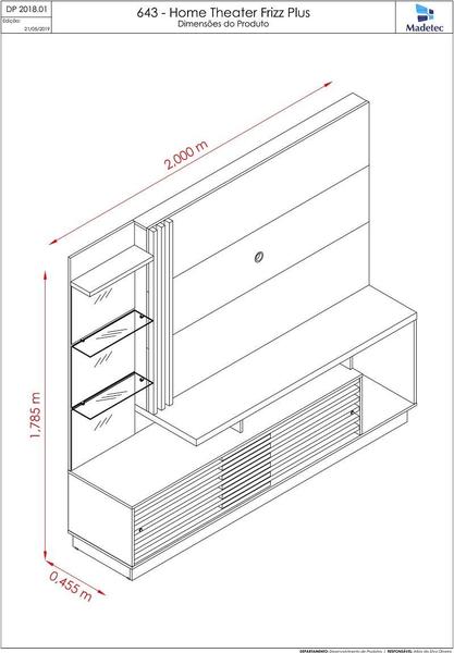 Imagem de Home Theater Frizz Plus para TV de até 60 polegadas - Cinamomo / Off White - Madetec