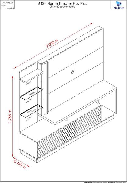 Imagem de Home Theater Frizz Plus para TV de até 60 polegadas - FENDI / NATURAL - Madetec