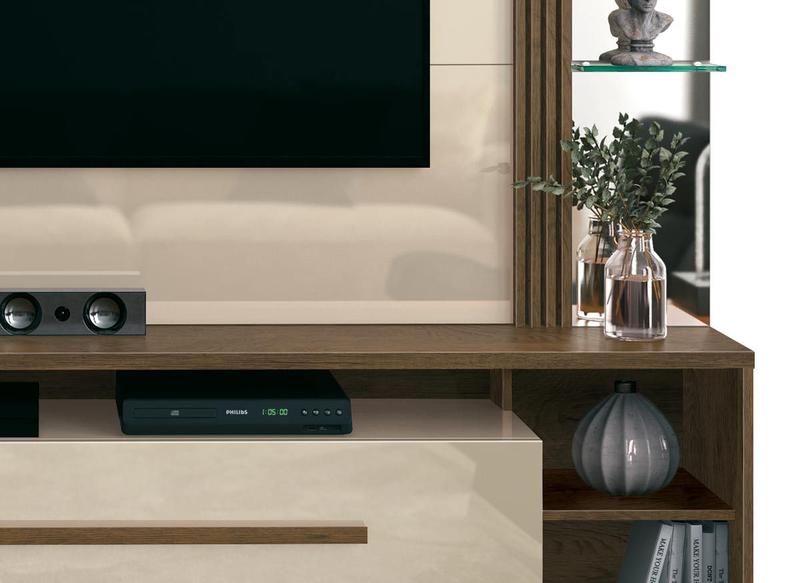 Imagem de Home Theater Império Off White com Nogal 2.1 - EDN Móveis