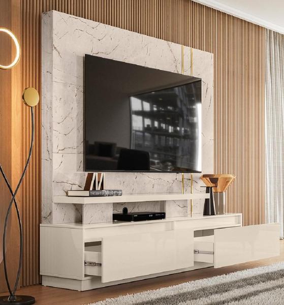 Imagem de Home Theater New Apolo Para TVs até 75 Polegadas Calacata Off White Madetec 