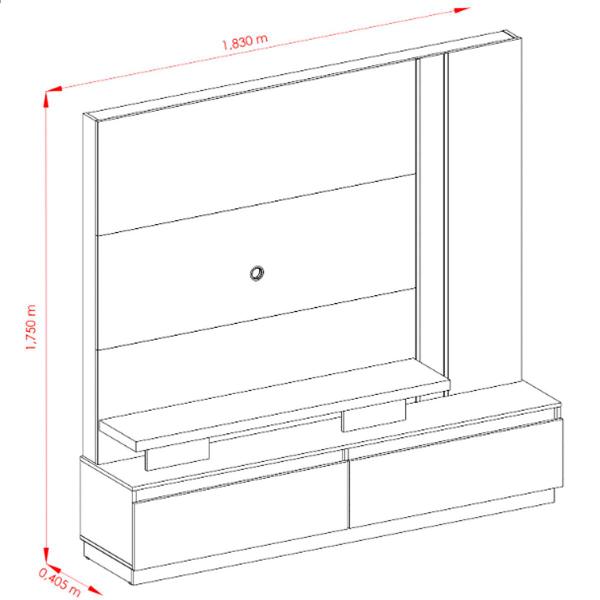 Imagem de Home Theater para Tv 75 Polegadas com 2 Gavetas New Ártemis