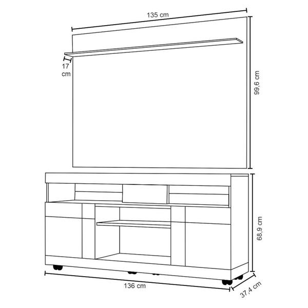 Home Theater Para TV até 55 Pol. Yara Noce Milano/Preto - Colibri Imagem de Home Theater Para TV até 55 Pol. Yara Noce Milano/Preto - Colibri