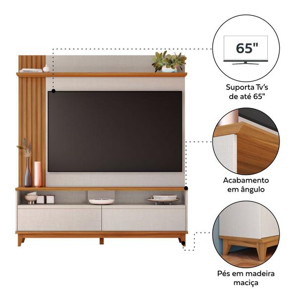 Imagem de Home Theater para Tv de 65" com Detalhe Ripado da Nt 1335