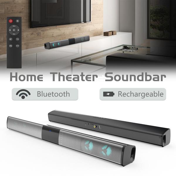 Imagem de home theater, TV, computador, alto-falante sem fio