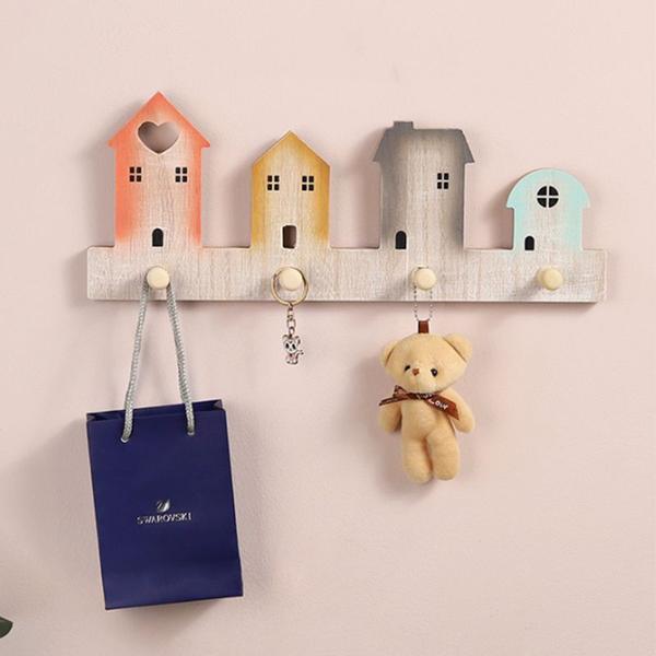 Imagem de Home Wall Hook Storage Rack Key Wooden Hanger Wokex