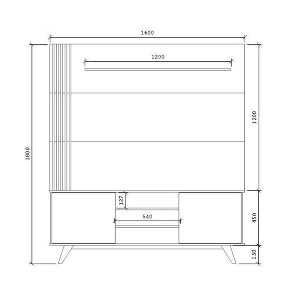 Imagem de Home7 BR118/EST200 Para TV até 60 Pol. 2 Portas CRM Preto/Madeirado