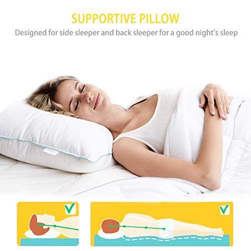 Imagem de Homelike Moment Down Penather Pillows King - 2 Pack Almofadas de Cama de Pena para Dormir King Size Pillow Set de 2 Cover 20x36 Inch