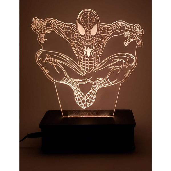 Imagem de Homem Aranha, Abajur, Luminária De Led, Decoração, 16 Cores, Herói