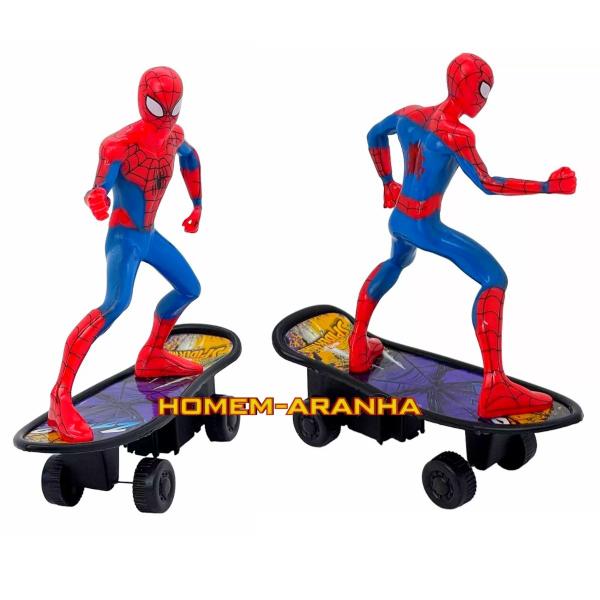 Imagem de Homem Aranha Boneco Skate Fricção Spider Man Marvel Disney