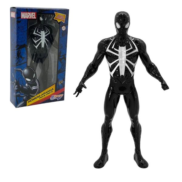 Imagem de Homem Aranha Preto Brinquedo Boneco Articulável Grande Dark