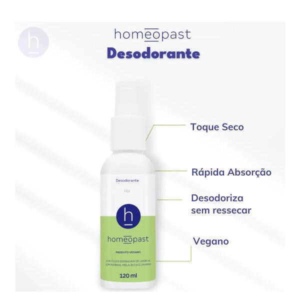 Imagem de homeopast Desodorante para pés e calçados - 120ml