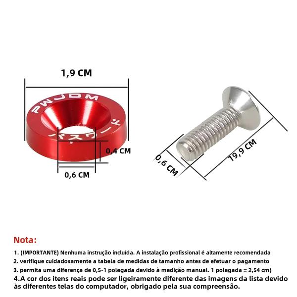 Imagem de Honda LBJ-1001 Universal M6 Hex Fixings 10 Pcs Fender Washer Bumper Motor Parafusos Côncavos De