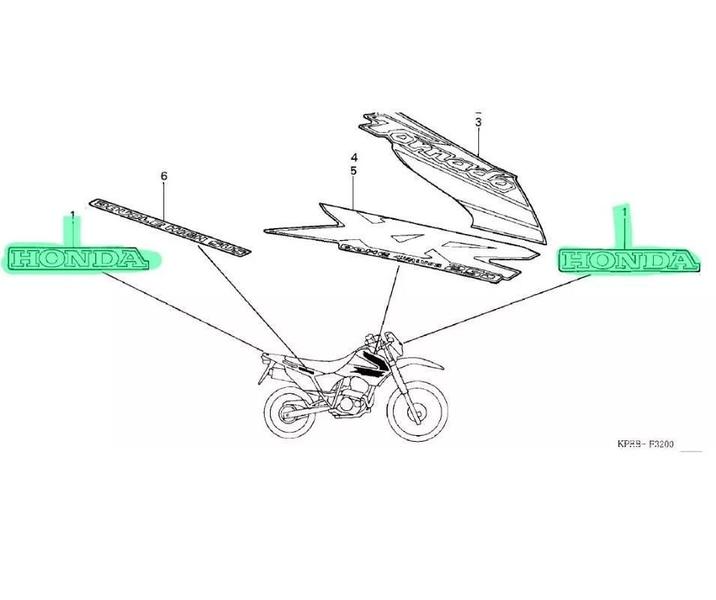 Imagem de Honda Xr 250 Tornado Emblema Genuíno 61310Kpe900Za