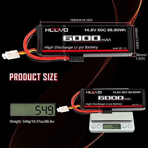 Imagem de HOOVO 4S 14.8V 6000mAh 60C LiPo Bateria para Heli Avião Helicóptero Quadcopter Drone Tracxas X-Mass Truck