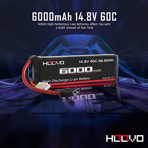 Imagem de HOOVO 4S 14.8V 6000mAh 60C LiPo Bateria para Heli Avião Helicóptero Quadcopter Drone Tracxas X-Mass Truck