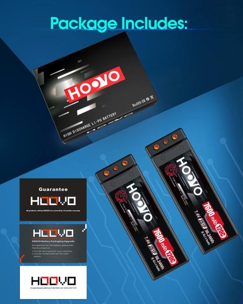 Imagem de HOOVO 7600mAh 2S Lipo Bateria 7.4V 120C RC Bateria Dura Caso com Deans T Plug para RC Drag Car Caminhão Barco DJI Heli Airplane RC Modelos (2 Pacotes)