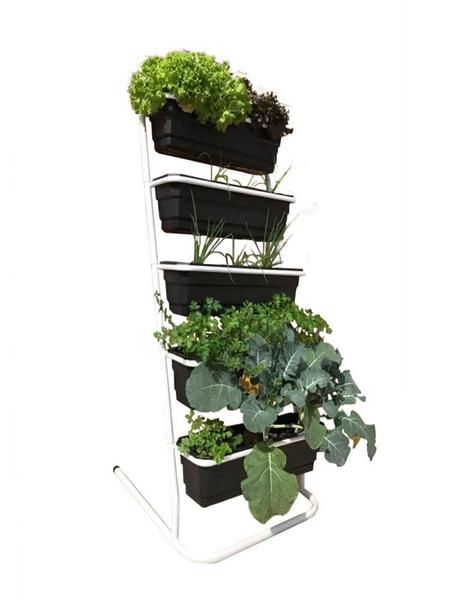 Imagem de Horta De Apartamento Jardineira Horta Vertical Cultivo Casa 5 vasos 60cm AL-262