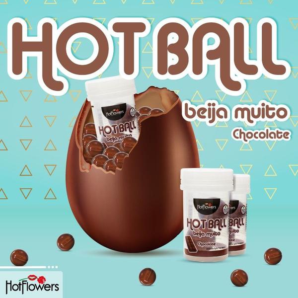 Imagem de Hot Ball Dupla Beija Muito Chocolate -KIT 10UN