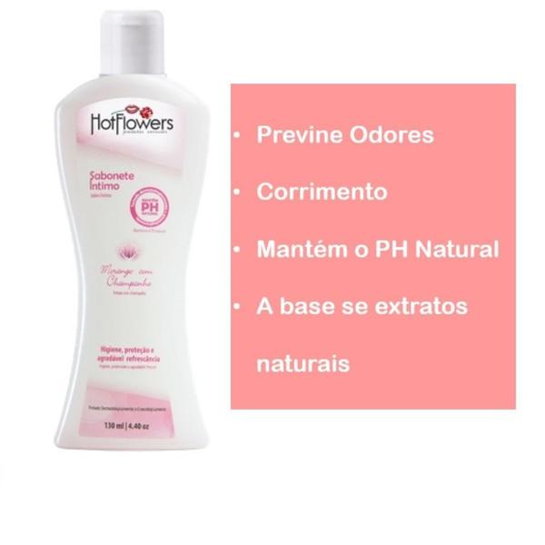 Imagem de HOT FLOWERS - Sabonete íntimo 130 ml - Morango com Champanhe