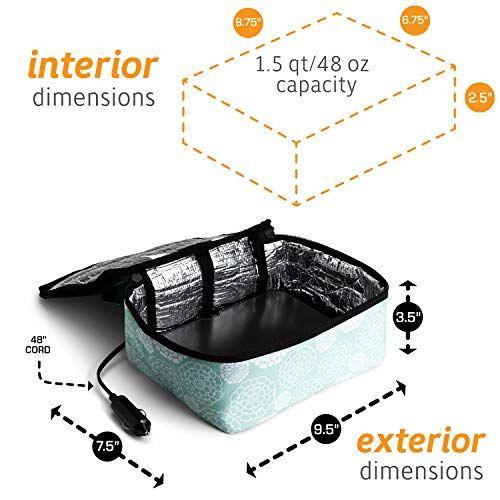 Imagem de Hot Logic Food Warming Tote 12V, Almoço, Aqua Floral