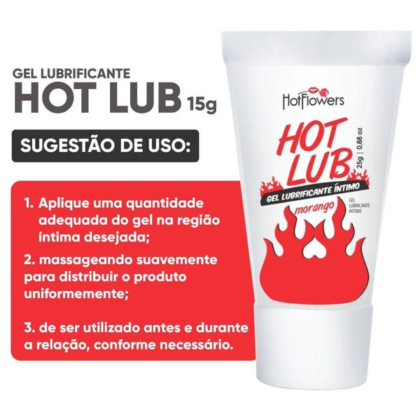 Imagem de Hot Lub Gel Deslizante Beijável Sabor Morango Hotflowers 25g