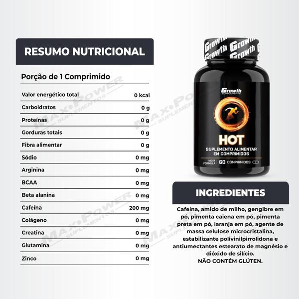 Imagem de Hot Termogênico 60 Caps + Bcaa 120 Caps Growth Supplements