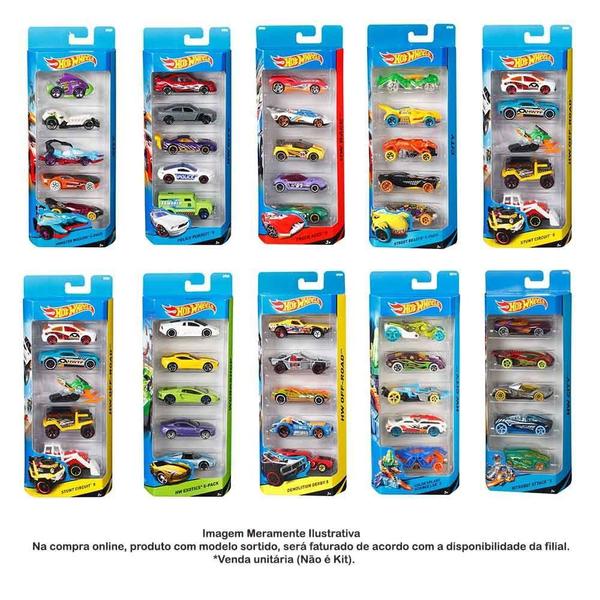 Imagem de hot wheels Carrinhos Hot Wheels Kit C/5 Carrinhos sortimento  Mattel 01806 2024