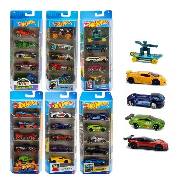 Imagem de hot wheels Carrinhos Hot Wheels Kit C/5 Carrinhos sortimento  Mattel 01806 2024