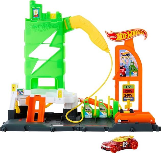 Imagem de Hot Wheels City, Pista de Brinquedo Super Posto de Gasolina