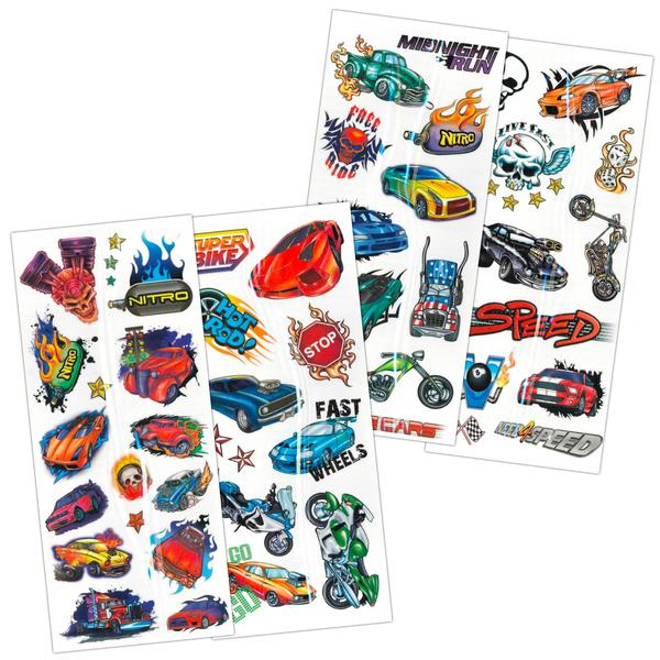 Imagem de Hot Wheels Kids Hot Wheels Mystery Pack - Pacote com 10 Hot Wheels Individualmente Embrulhados Festas de Rodas Quentes e 50 Tatuagens para Crianças, Meninos (Brinquedos de Rodas Quentes)