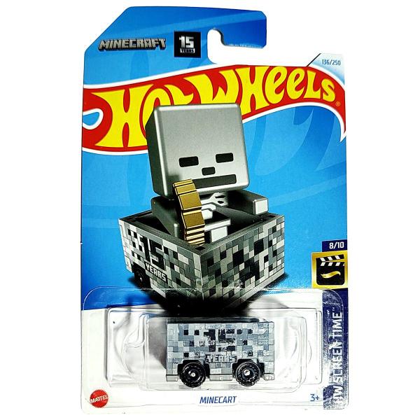 Imagem de Hot Wheels Mattel HW Screen Time Minecraft Minecart 136/250 (Lote H - 2024)