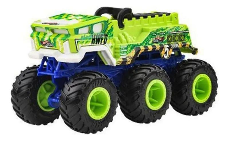 Hot wheels monster trucks - big rigs - 6 rodas - 5 alarm - verde