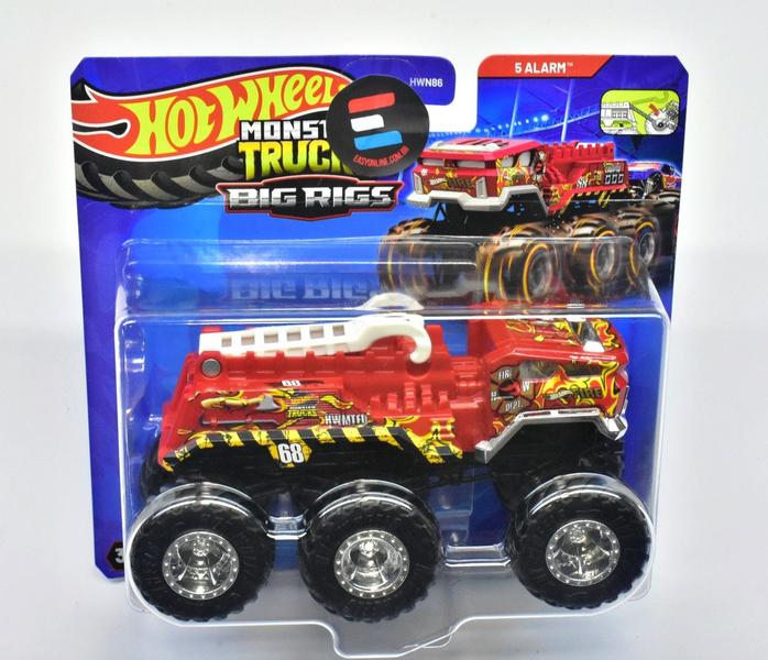Hot wheels monster trucks - big rigs - 6 rodas - 5 alarm